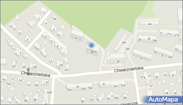 Gdynia, Chwarznieńska, 38, mapa Gdyni