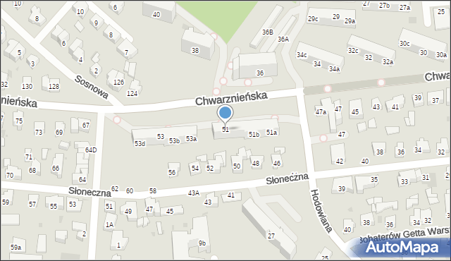 Gdynia, Chwarznieńska, 51, mapa Gdyni