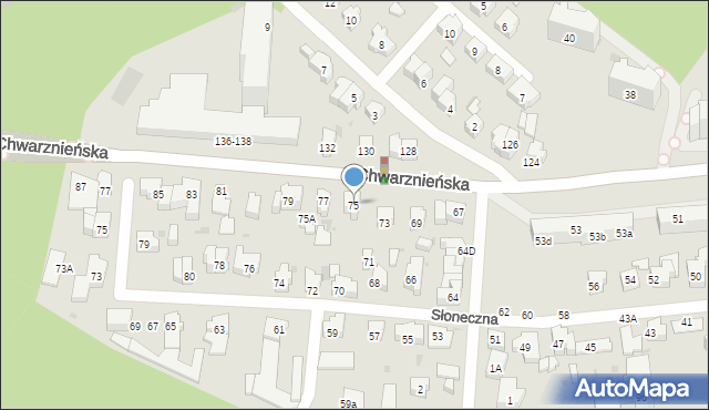 Gdynia, Chwarznieńska, 75, mapa Gdyni