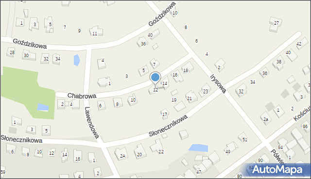 Glinno, Chabrowa, 12, mapa Glinno