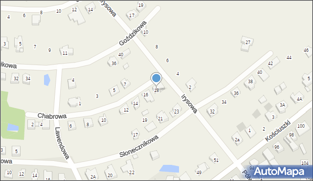 Glinno, Chabrowa, 18, mapa Glinno