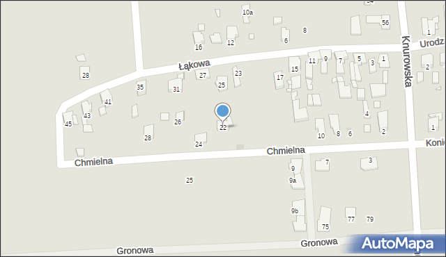 Gliwice, Chmielna, 22, mapa Gliwic