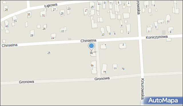 Gliwice, Chmielna, 9a, mapa Gliwic