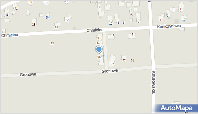 Gliwice, Chmielna, 9b, mapa Gliwic