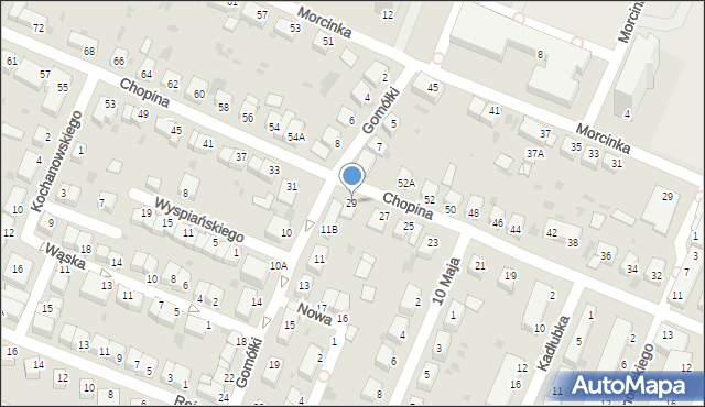 Głogów, Chopina Fryderyka, 29, mapa Głogów