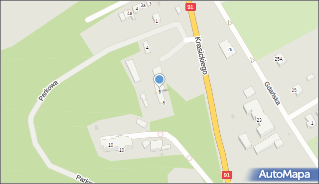 Gniew, Chałubińskiego Tytusa, 8, mapa Gniew