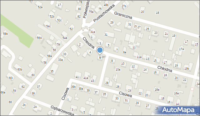 Gniezno, Chłodna, 6, mapa Gniezna