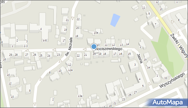 Gniezno, Chociszewskiego Józefa, 20, mapa Gniezna