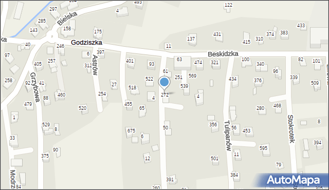 Godziszka, Chabrów, 272, mapa Godziszka