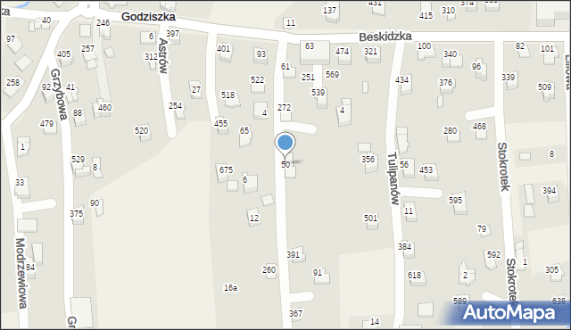 Godziszka, Chabrów, 50, mapa Godziszka