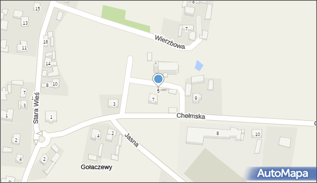 Gołaczewy, Chełmska, 5, mapa Gołaczewy