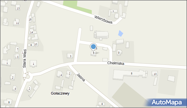 Gołaczewy, Chełmska, 7, mapa Gołaczewy