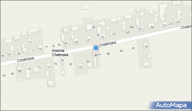 Gołaczewy, Chełmska, 86, mapa Gołaczewy