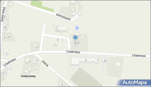 Gołaczewy, Chełmska, 9, mapa Gołaczewy