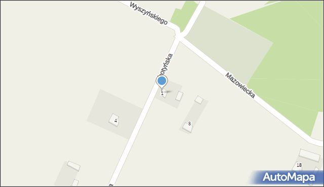 Górzno, Chotyńska, 1, mapa Górzno