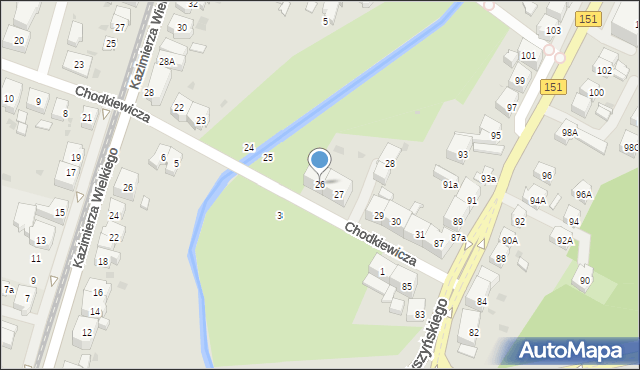 Gorzów Wielkopolski, Chodkiewicza Jana Karola, hetm., 26, mapa Gorzów Wielkopolski