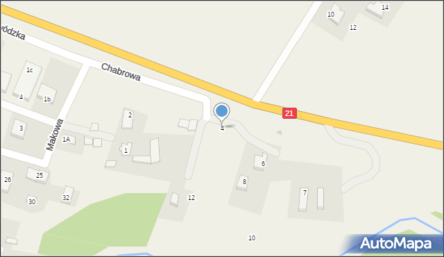 Grabno, Chabrowa, 4, mapa Grabno