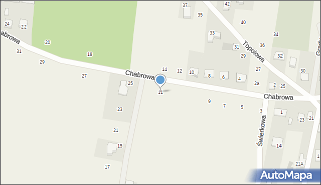 Grądy, Chabrowa, 11, mapa Grądy