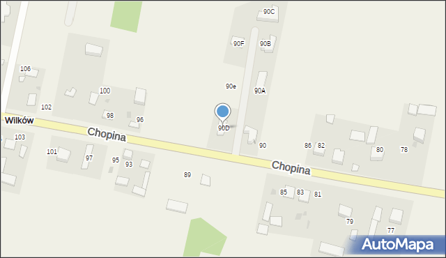 Grądy, Chopina Fryderyka, 90D, mapa Grądy