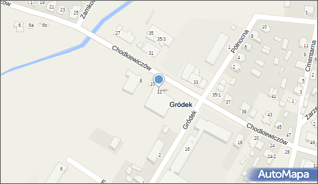 Gródek, Chodkiewiczów Aleksandra i Grzegorza, 12, mapa Gródek