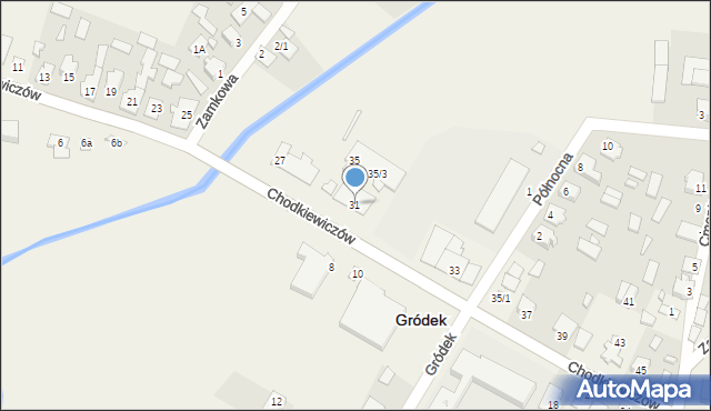 Gródek, Chodkiewiczów Aleksandra i Grzegorza, 31, mapa Gródek