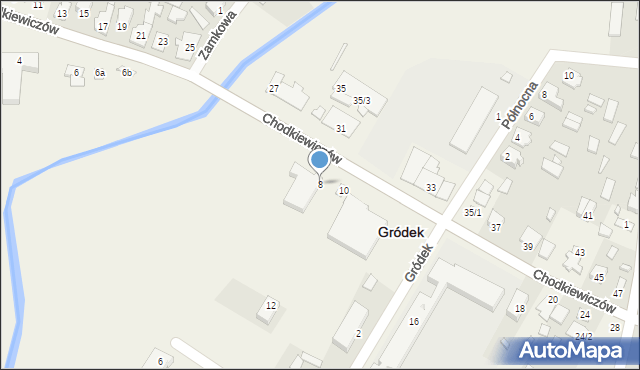 Gródek, Chodkiewiczów Aleksandra i Grzegorza, 8, mapa Gródek