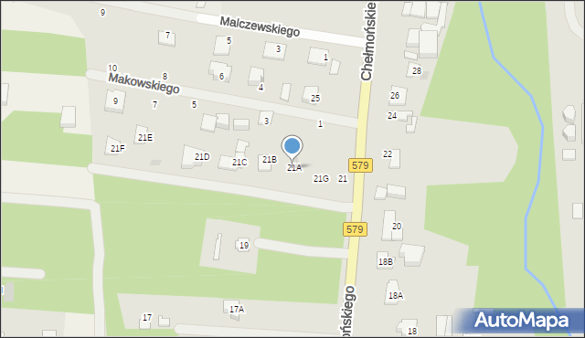 Grodzisk Mazowiecki, Chełmońskiego Jana, 21A, mapa Grodzisk Mazowiecki