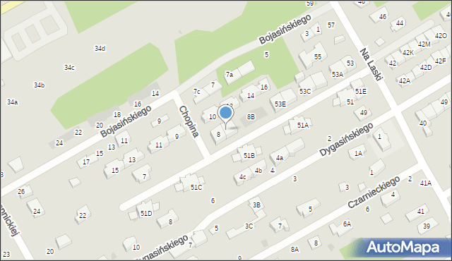 Grodzisk Mazowiecki, Chopina Fryderyka, 8A, mapa Grodzisk Mazowiecki
