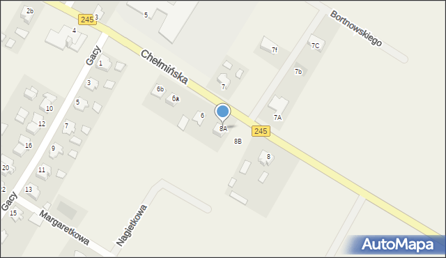 Gruczno, Chełmińska, 8A, mapa Gruczno