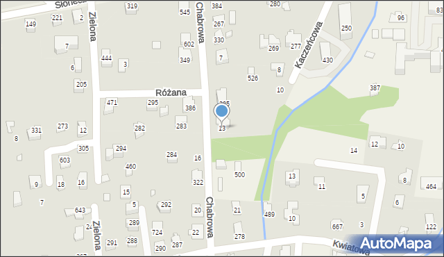 Jaworze, Chabrowa, 13, mapa Jaworze