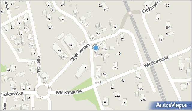 Jaworzno, Chodkiewicza Jana Karola, hetm., 1, mapa Jaworzno