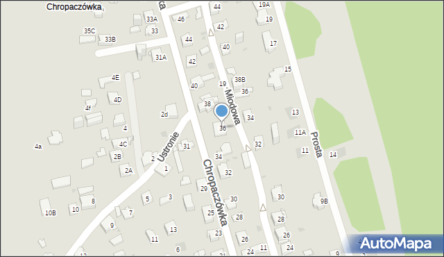 Jaworzno, Chropaczówka, 36, mapa Jaworzno