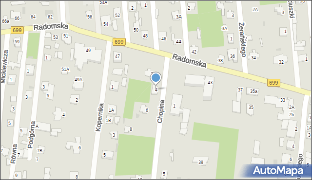 Jedlnia-Letnisko, Chopina Fryderyka, 4, mapa Jedlnia-Letnisko