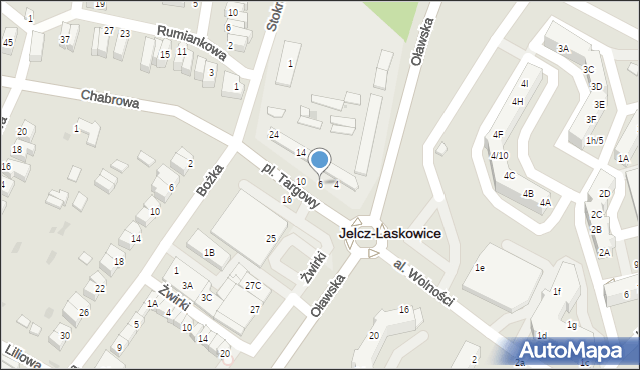 Jelcz-Laskowice, Chabrowa, 6, mapa Jelcz-Laskowice