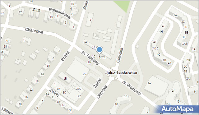 Jelcz-Laskowice, Chabrowa, 6, mapa Jelcz-Laskowice