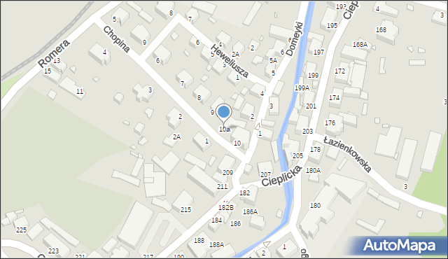 Jelenia Góra, Chopina Fryderyka, 10a, mapa Jelenia Góra