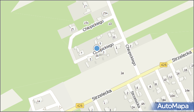 Jemielnica, Chłopickiego Józefa, gen., 3A, mapa Jemielnica