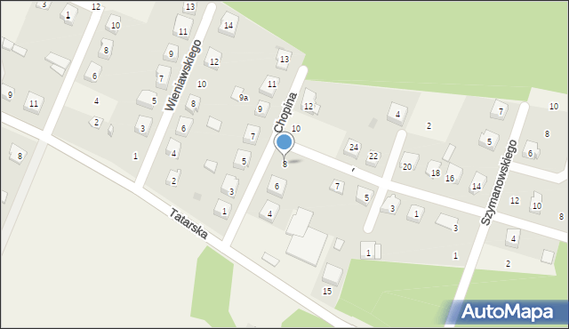 Kadzidło, Chopina Fryderyka, 8, mapa Kadzidło