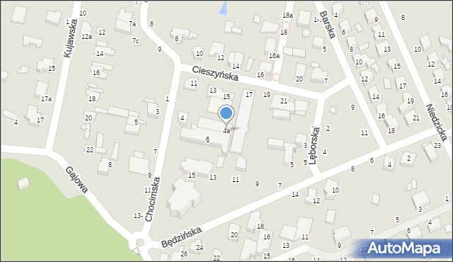 Kalisz, Chocimska, 4a, mapa Kalisza