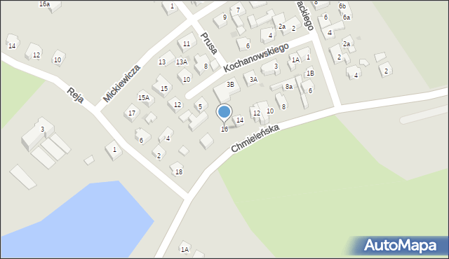 Kartuzy, Chmieleńska, 16, mapa Kartuzy