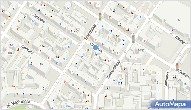 Katowice, Chopina Fryderyka, 16, mapa Katowic