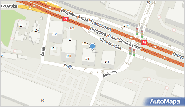 Katowice, Chorzowska, 148c, mapa Katowic