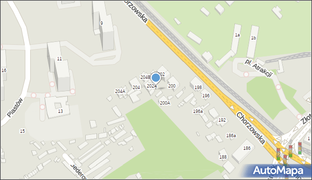 Katowice, Chorzowska, 202B, mapa Katowic