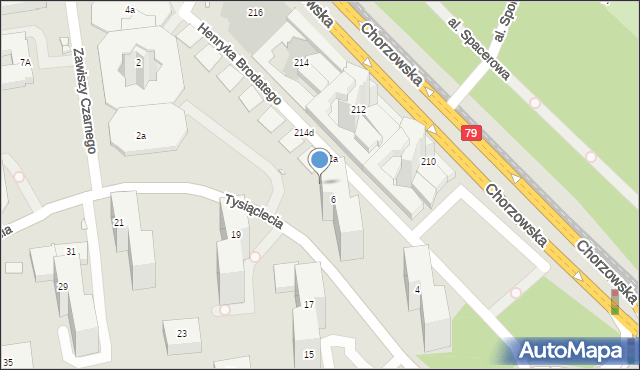 Katowice, Chorzowska, 216f, mapa Katowic