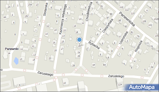 Katowice, Chodkiewicza Jana Karola, hetm., 22, mapa Katowic