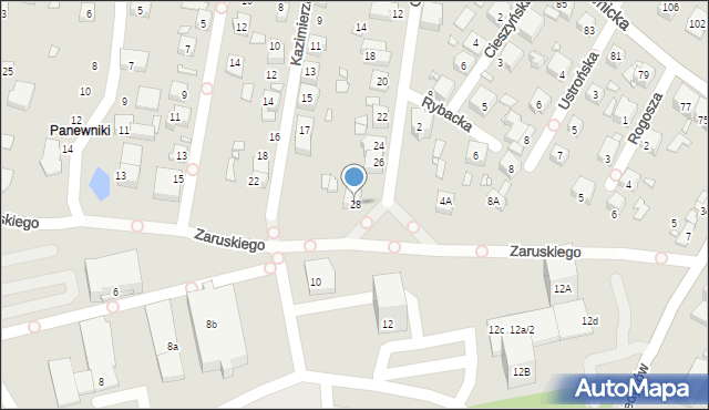 Katowice, Chodkiewicza Jana Karola, hetm., 28, mapa Katowic