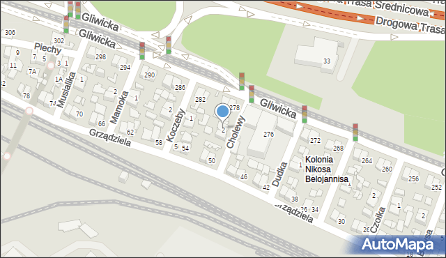 Katowice, Cholewy Jerzego, 2, mapa Katowic