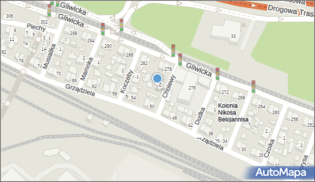 Katowice, Cholewy Jerzego, 4, mapa Katowic