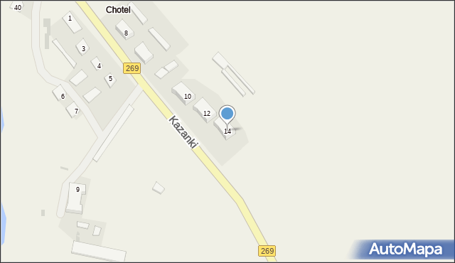 Kazanki, Chotel, 14, mapa Kazanki