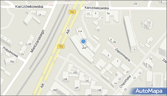 Kielce, Chęcińska, 14a, mapa Kielc